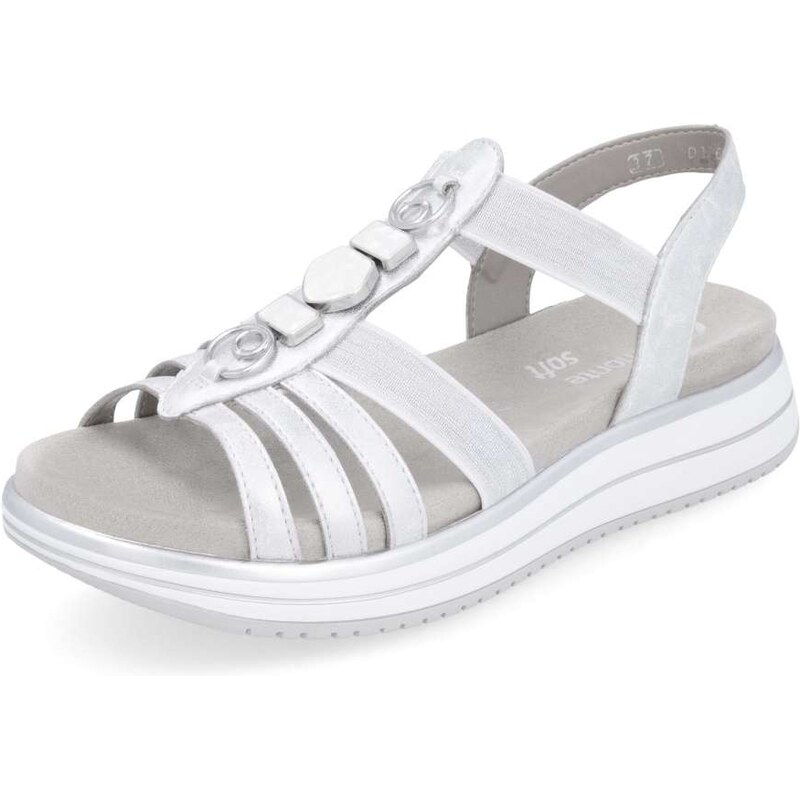 RIEKER Dámske sandále REMONTE D1J60-90 strieborná S5 62589990