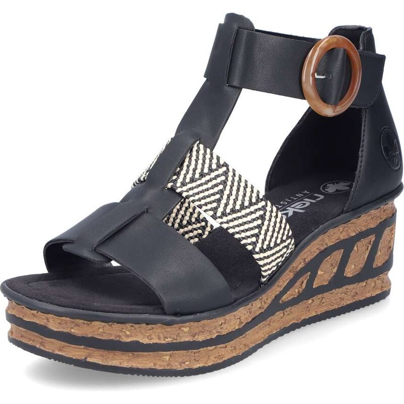 E-shop Dámske sandále RIEKER 68182-00 čierna S5