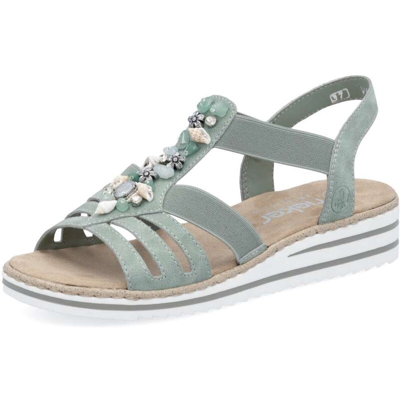 Dámske sandále RIEKER V0649-52 zelená S6 62590605
