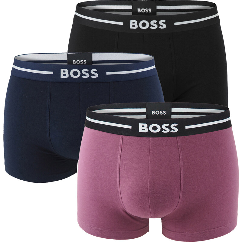 BOSS - boxerky 3PACK eco friendly organic cotton BOLD modern blue & 62593824