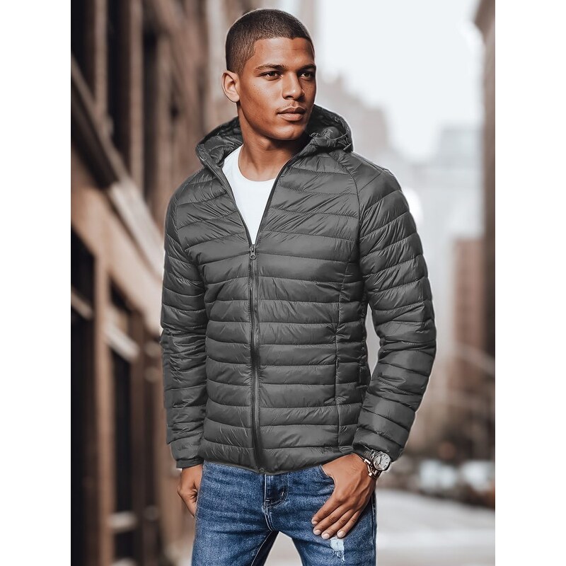 Dstreet Prešívaná grafitová prechodná bunda s kapucňou 62597534