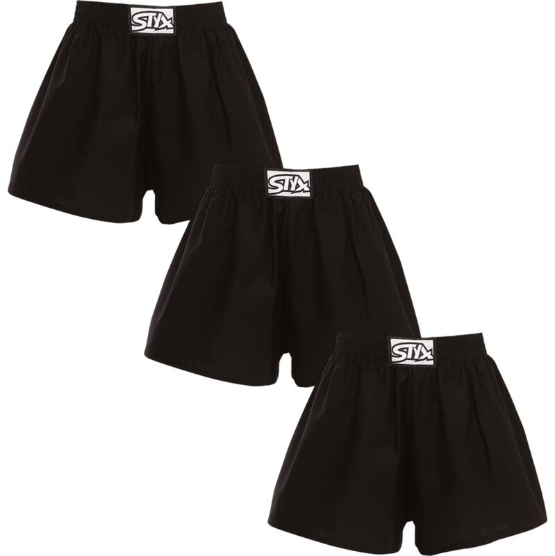 3PACK detské trenky Styx klasická guma čierne (3J0960) 6-8 let 66060800