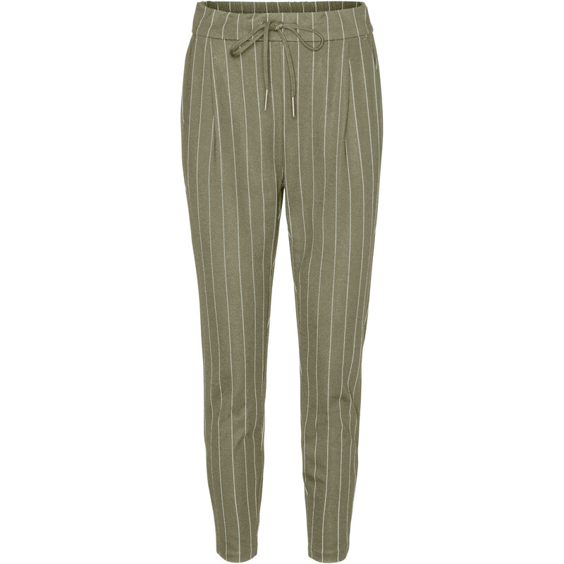 VERO MODA Plisované nohavice VMEva kaki / biela 62434614