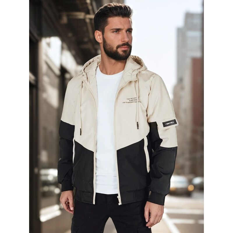 Dstreet Trendy béžovo-čierna športová bunda 62598659