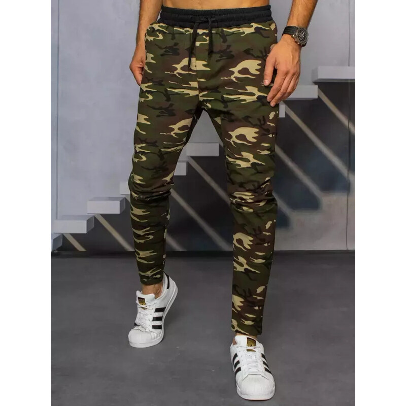 BASIC Zeleno-hnedé maskáčové tepláky UX3319 26593902