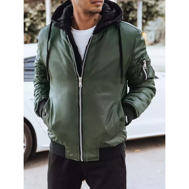 BASIC Tmavozelený bomber s kapucňou TX4190 35493678