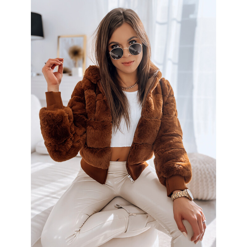 BASIC Karamelovo hnedý kožúšok FERNANDA TY2285z 36348433