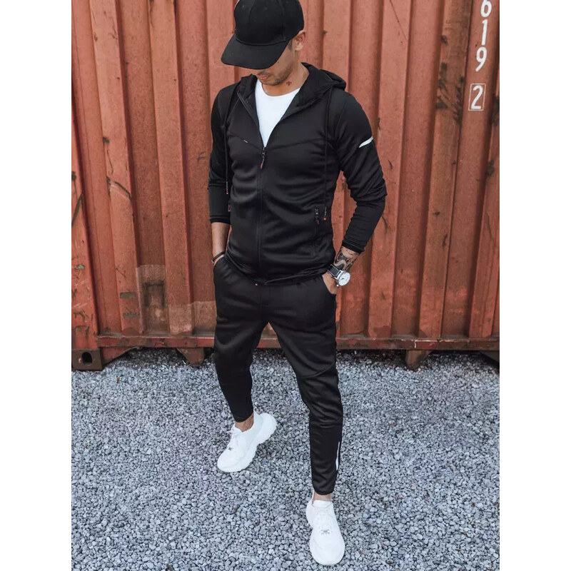 BASIC Čierna pánska pohodlná teplákovka AX0620 36348304