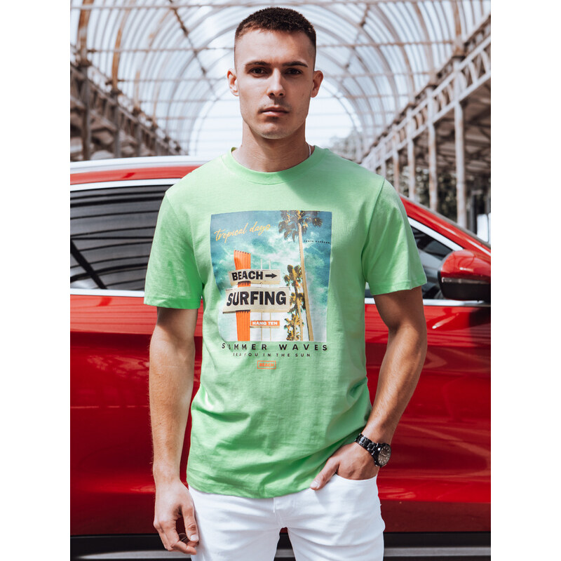 BASIC Svetlozelené tričko s potlačou RX5498 52699099