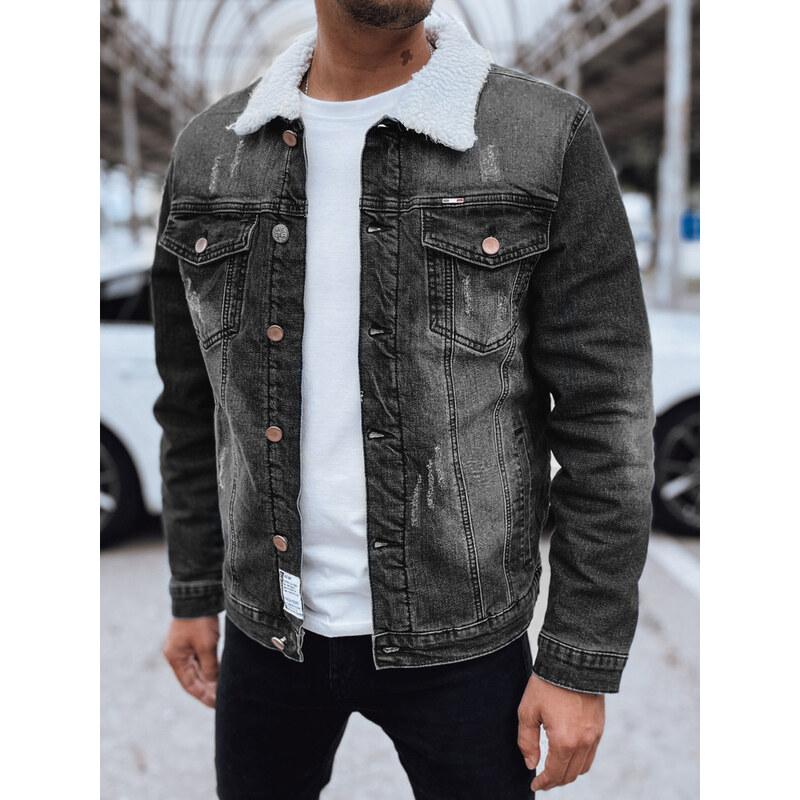 BASIC Pánska zateplená čierna džínsová bunda TX4728 58241871