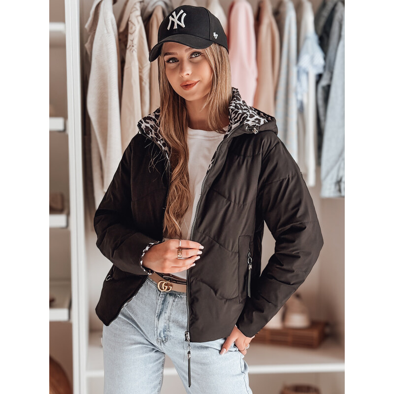 BASIC Čierna dámska obojstranná prechodná bunda ZIBERKA TY4868 62600395