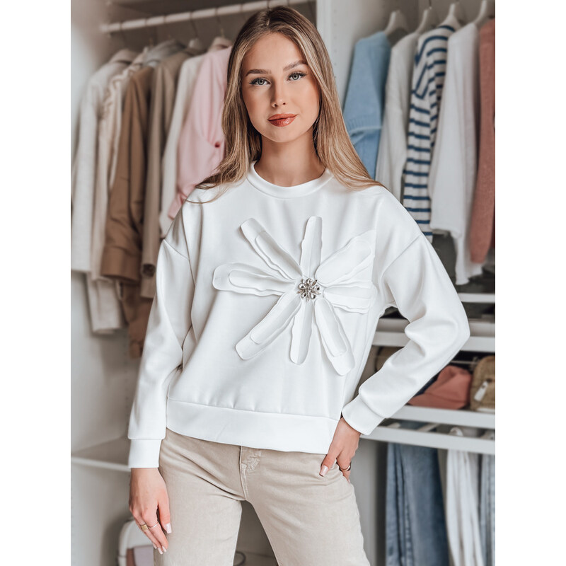 BASIC Smotanová mikina s kvetinovým motívom a brošňou PETITKA BY1387 62600437