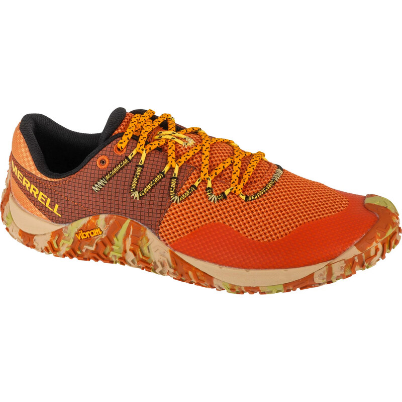 Oranžové pánske bežecké barefoot topánky Merrell Trail Glove 7 J068443 62600441