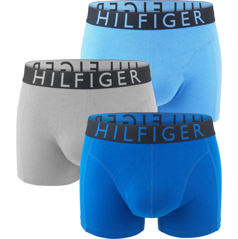 TOMMY HILFIGER - boxerky 3PACK eco cotton HILFIGER blue & silver tones 62608498