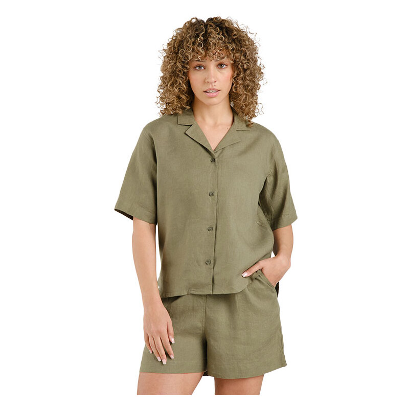 Dedicated Shirt Torup Linen Leaf Green 65402321