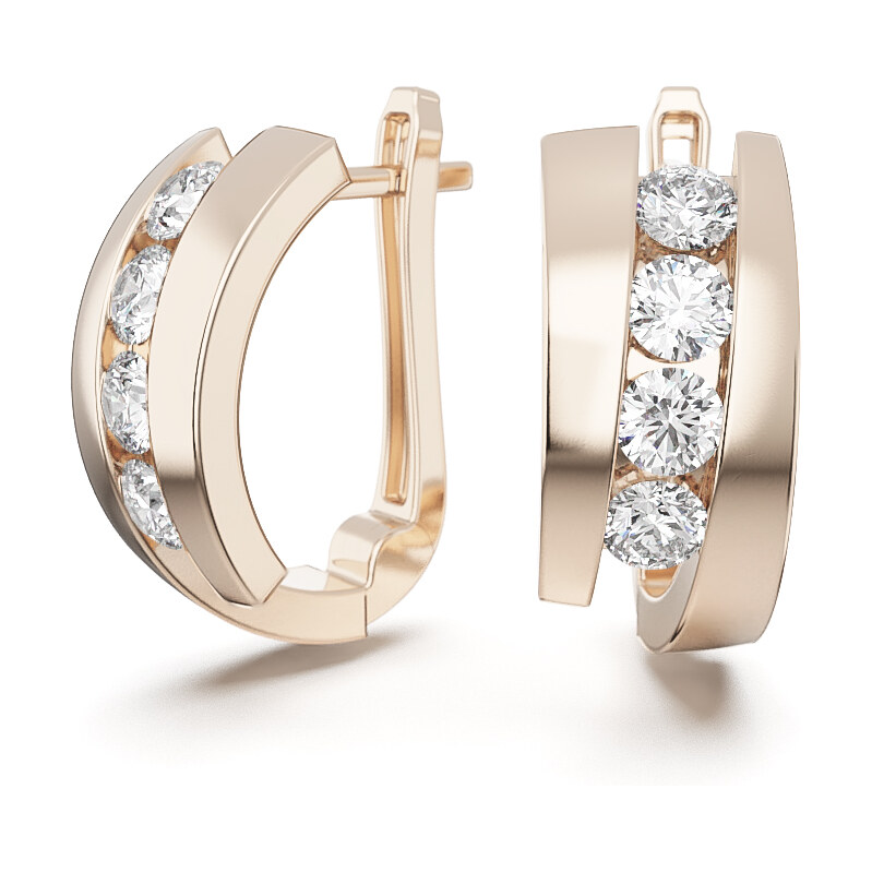 Dámske náušnice - ružové zlato 23230/RX 62615775