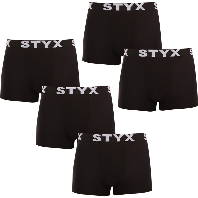 5PACK pánske boxerky Styx športová guma nadrozmer čierne (5R960) 5 48888386