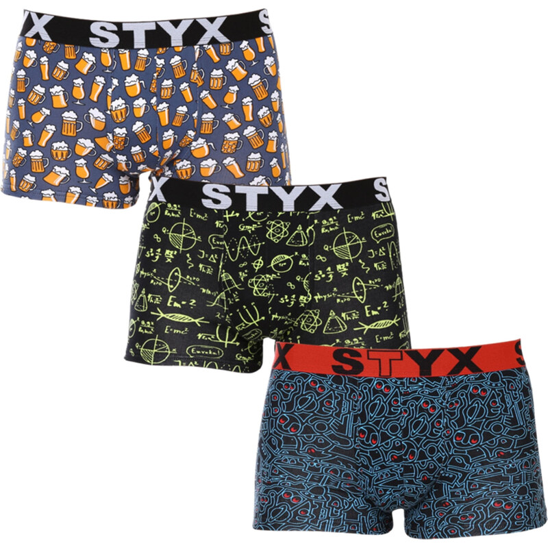 3PACK pánske boxerky Styx art športová guma viacfarebné (3G12672) 45492745
