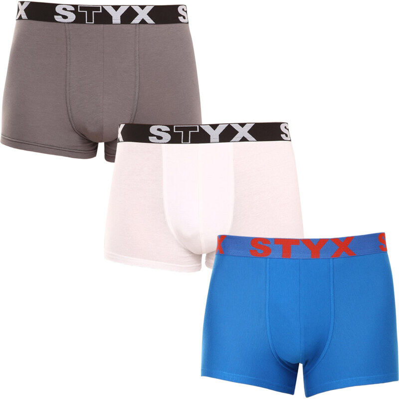 3PACK pánske boxerky Styx športová guma viacfarebné (3G10137) 43915550