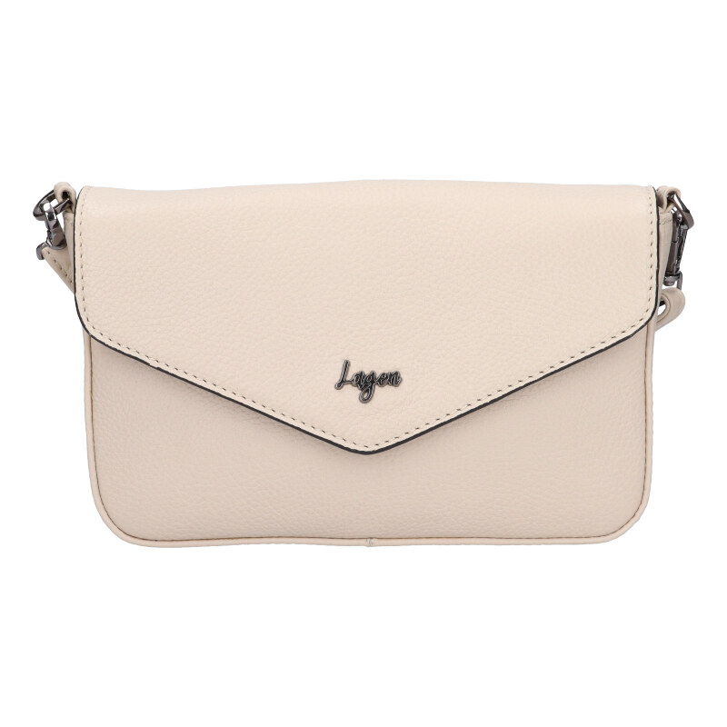 Lagen Dámska kožená crossbody kabelka LG050 white 66586025