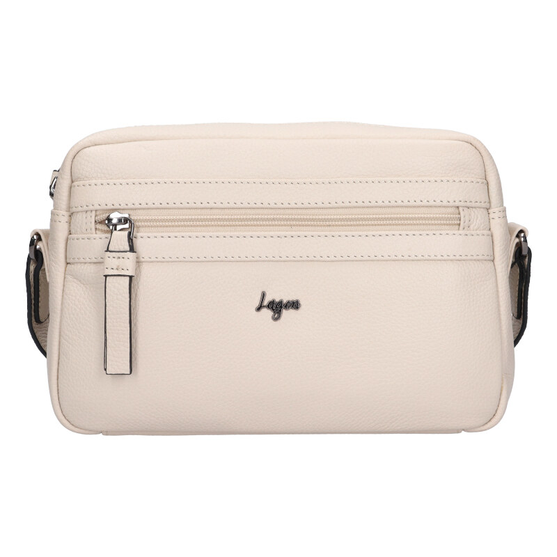 Lagen Dámska kožená crossbody kabelka LG146 white 66584492