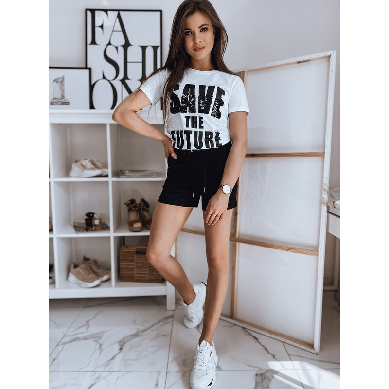 BASIC Bielo-čierna súprava trička a kraťasov Save AY0579 24254672