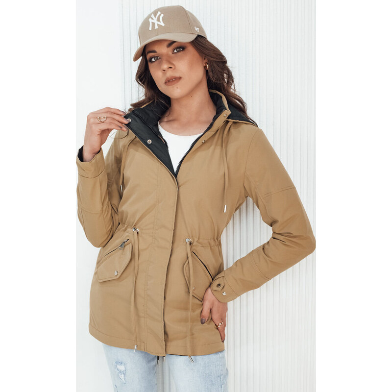 BASIC Tmavobéžová obojstranná parka ELINA TY4344 52672040