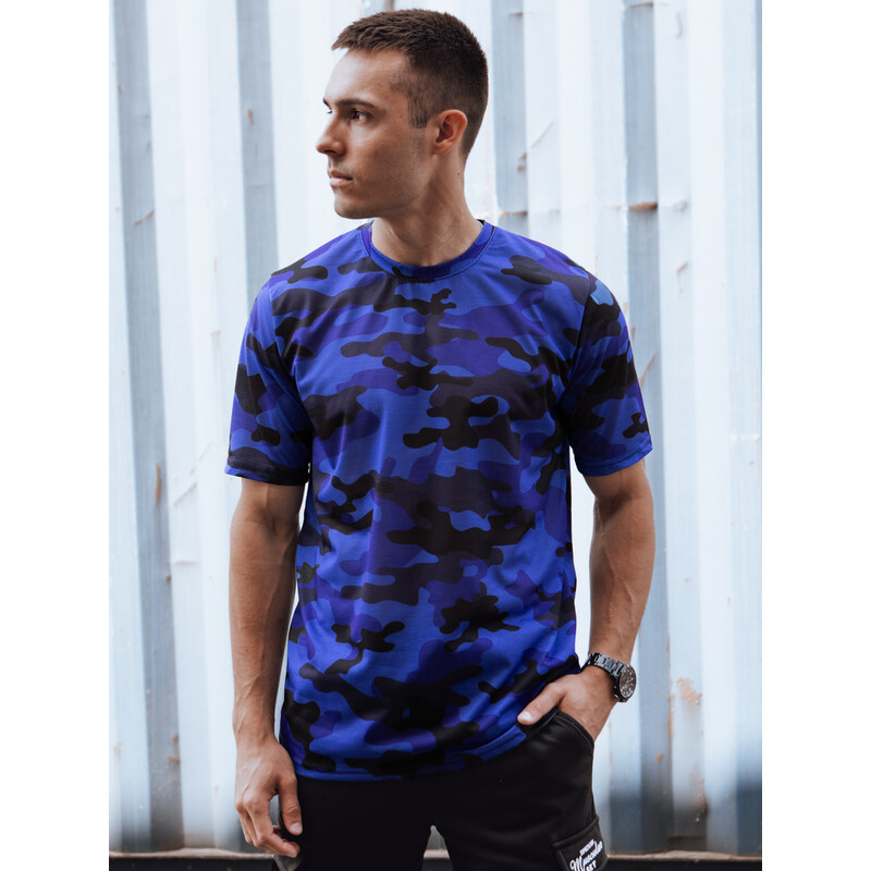 BASIC Modré maskáčové pánske tričko RX5595 52820452