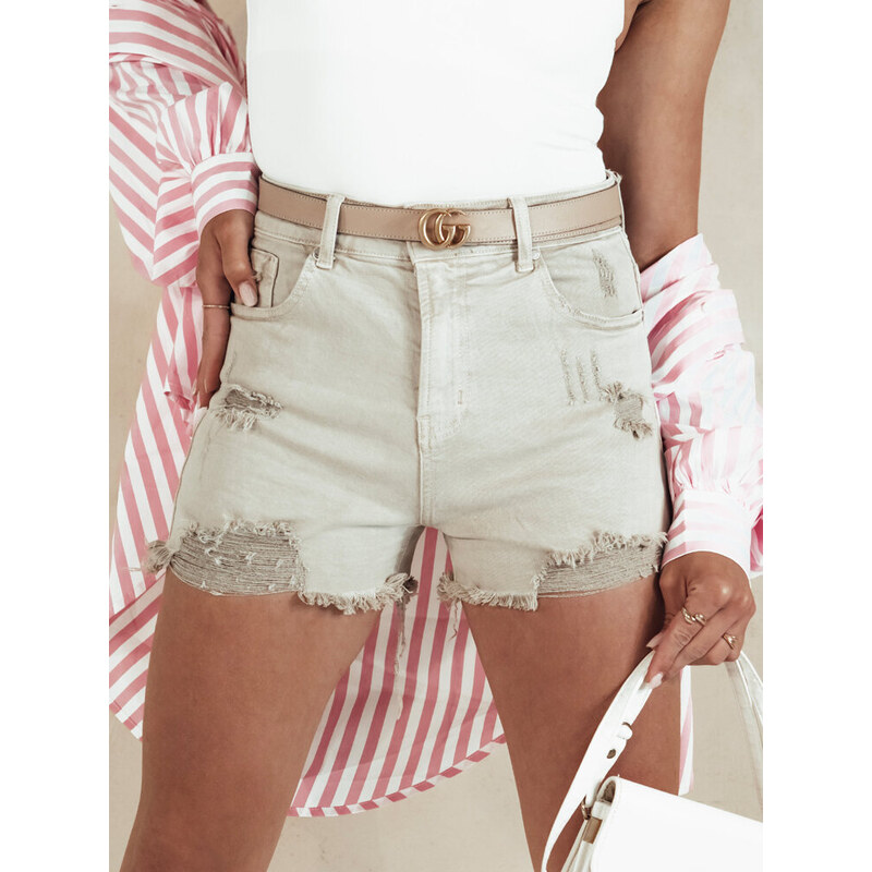 BASIC Béžové džínsové kraťase POPGLAM SY0399 52995772