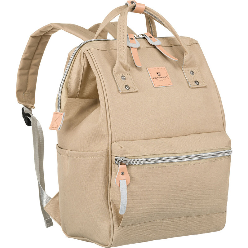 Cestovný dámsky batoh z polyesteru v béžovej farbe na nastaviteľných 62623373