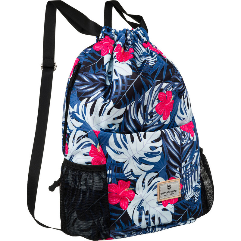 Peterson Čierno-modrý dámsky vak s rastlinným vzorom a nastaviteľnými 62619297