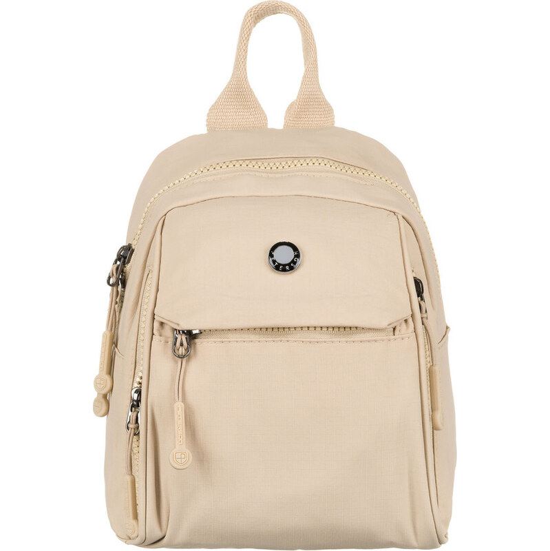 Peterson Malý béžový dámsky batoh s vreckami na zips PTN CSM-11 62619302
