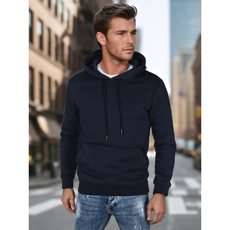 BASIC Tmavomodrá pánska mikina s kapucňou BX5884 62619315