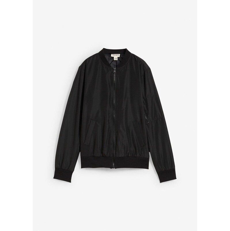 bonprix Prechodná bunda v strihu bluzónu, farba čierna 62619359
