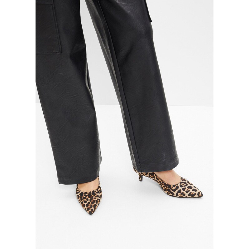 bonprix Lodičky v zvieracom vzhľade, farba béžová 62741325