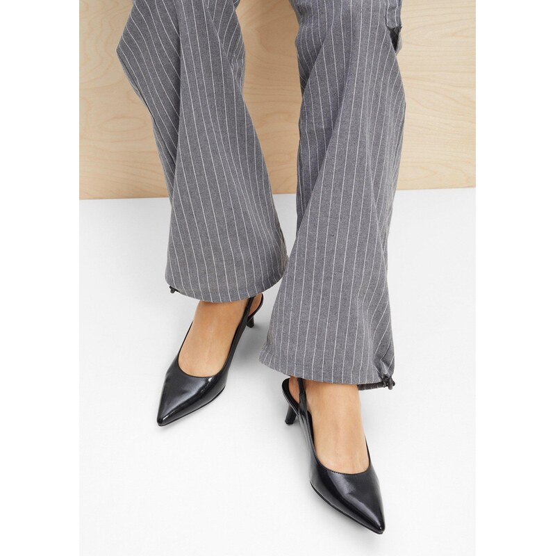 bonprix Lodičky Sling s tenkým podpätkom, farba čierna 62621204