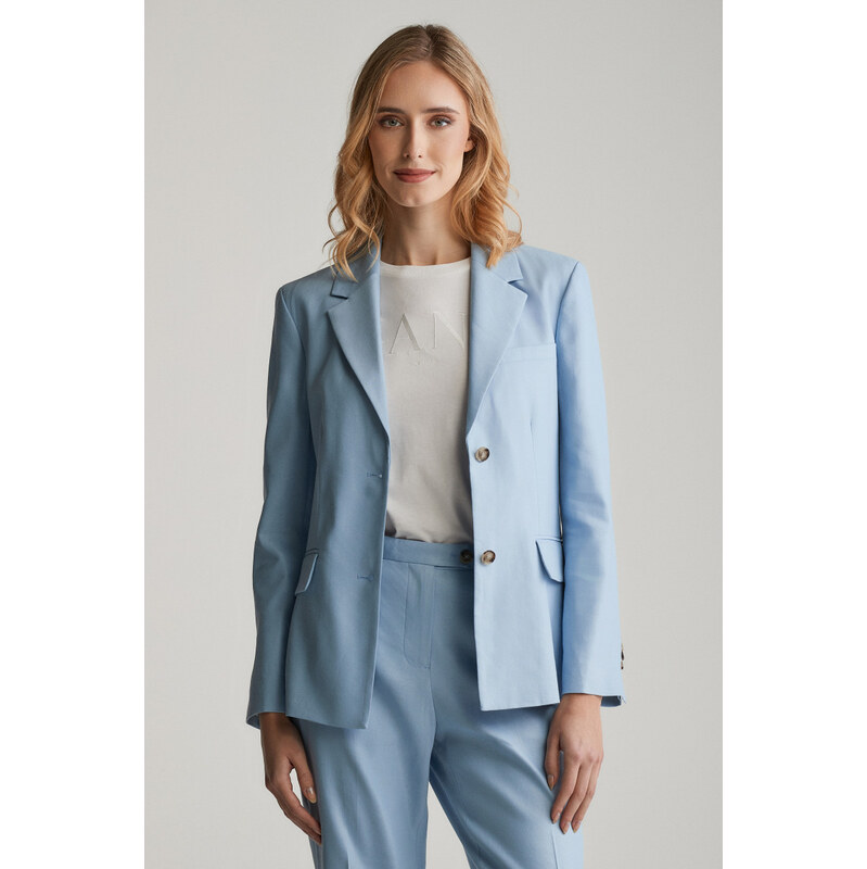 SAKO GANT SLIM STRETCH LINEN BLAZER FRESH BLUE 62622092