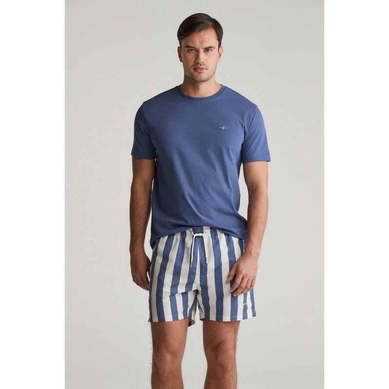 PLAVKY GANT BLOCK STRIPE SWIM SHORTS DUSTY NAVY 62622113