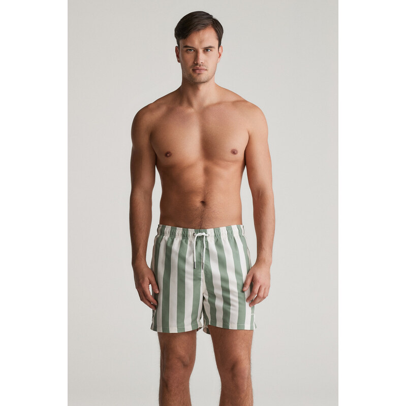 PLAVKY GANT BLOCK STRIPE SWIM SHORTS KALAMATA GREEN 62622114