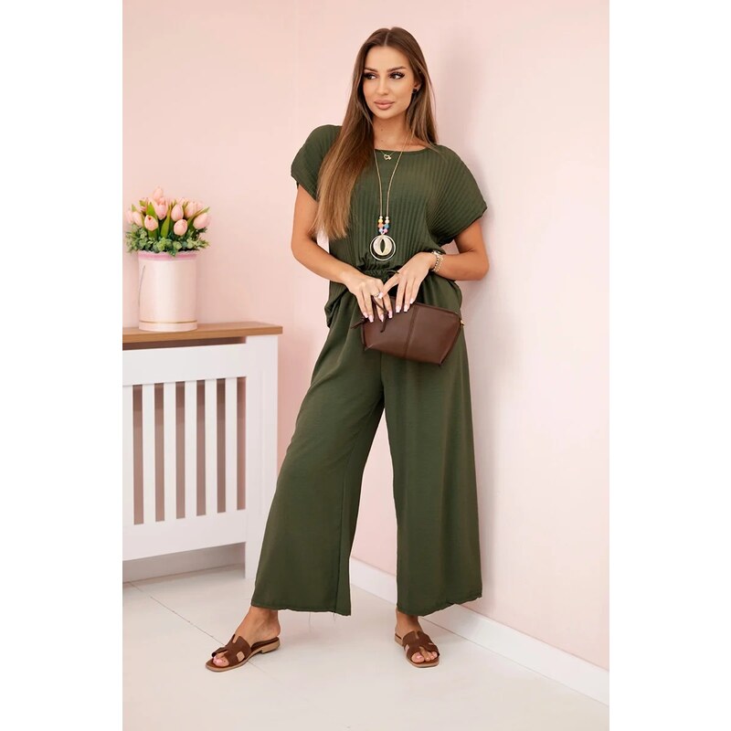 Kesi Viskózový set Brenda - blúzka s príveskom + nohavice 62674081