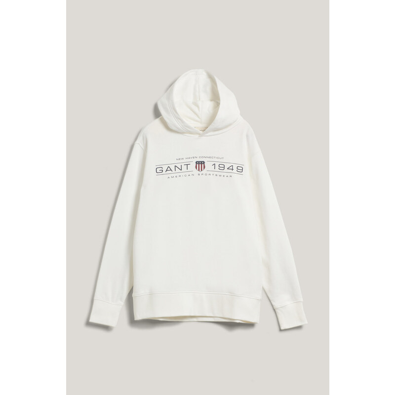 MIKINA GANT GRAPHIC HOODIE EGGSHELL 61866379