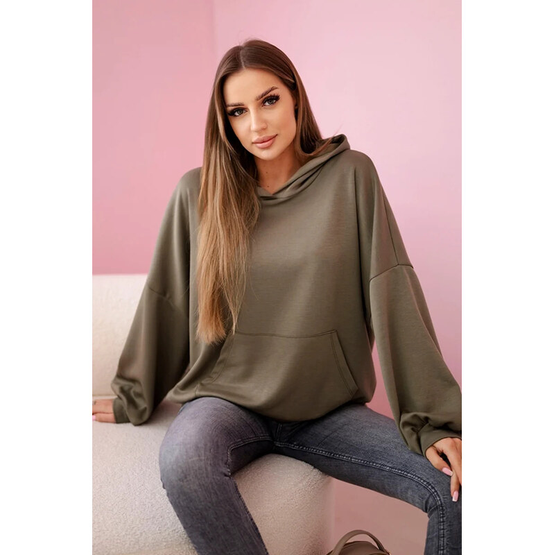K-Fashion Mikina s kapucňou butter khaki 62637247