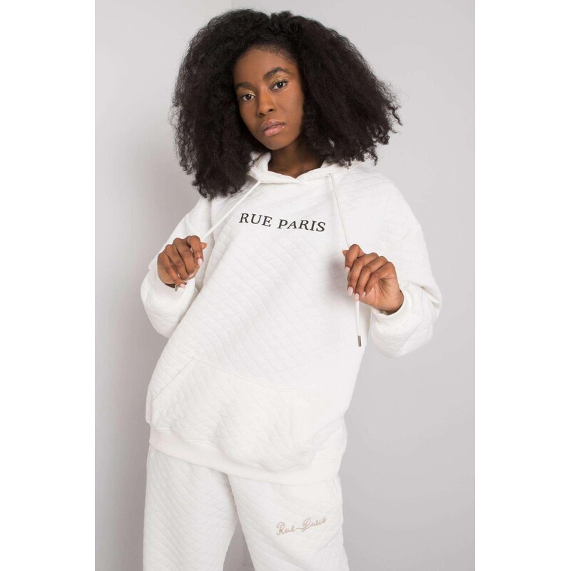 MladaModa Prešívaná mikina klokanka Hanna s kapucňou farba ecru 62639610