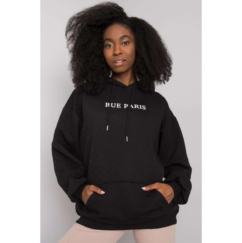 MladaModa Prešívaná mikina klokanka Hanna s kapucňou čierna 62639612