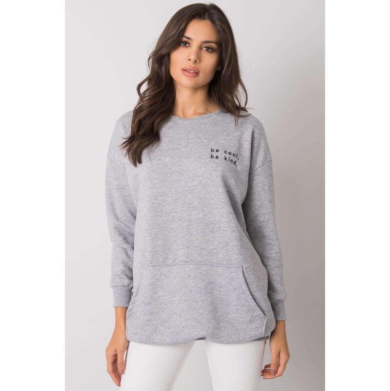 MladaModa Mikina klokanka Amalfi bez kapucne šedá 62639632