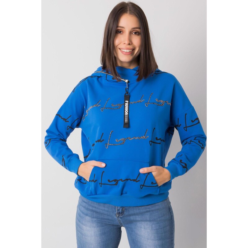 MladaModa Mikina klokanka Jossy s kapucňou kráľovská modrá 62639633