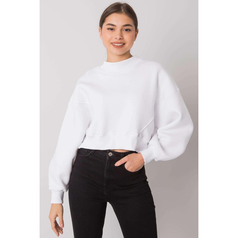 MladaModa Krátka mikina Thilde bez kapucne biela 62639652