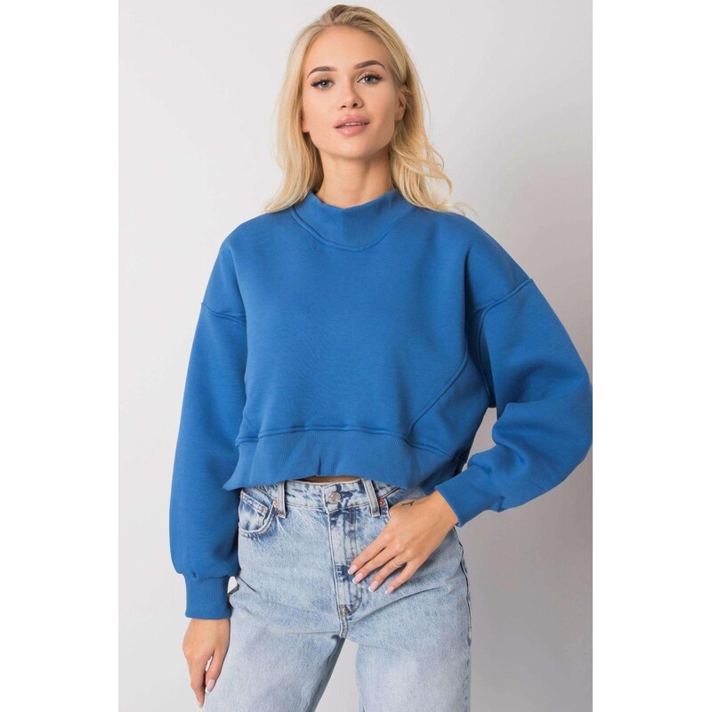 MladaModa Krátka mikina Thilde bez kapucne kráľovská modrá 62639653