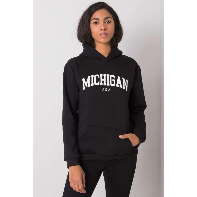 MladaModa Mikina Michigan s kapucňou a klokanou čierna 62639668