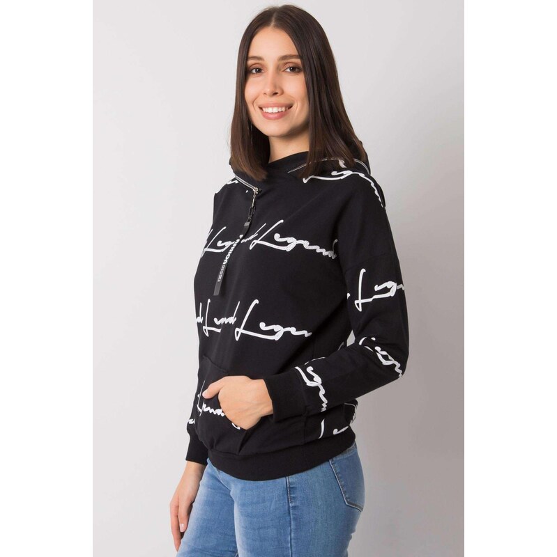MladaModa Mikina klokanka Jossy s kapucňou čierna 62639637